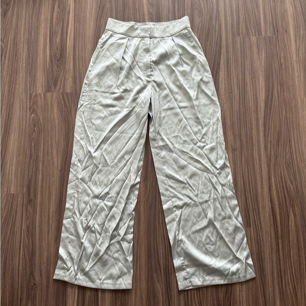 Abercrombie Satin Tailored wide leg pants
